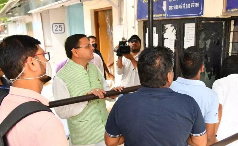 Pushkar Dhami at RTO office